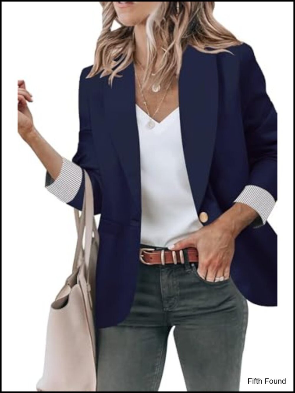 Women's Blazer Jacket Work Office Casual with Pockets Polyester Blend